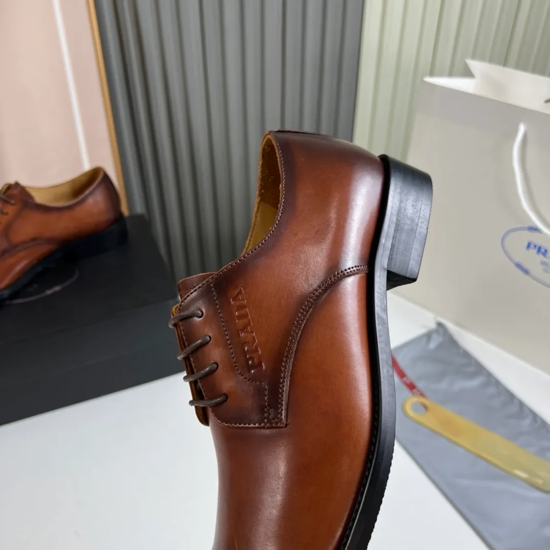 Men's shoes 💰520💰 Prada.PRADA men's business casual leather shoes, 1:1 shipment ⬆️Luxury and noble 👞All imported original brand leather, just to create a more comfortable wearing experience, upper: original open edge beaded cowhide ➕Imported full cow lining, original outsole ✔️36-45 (45 non-returnable)